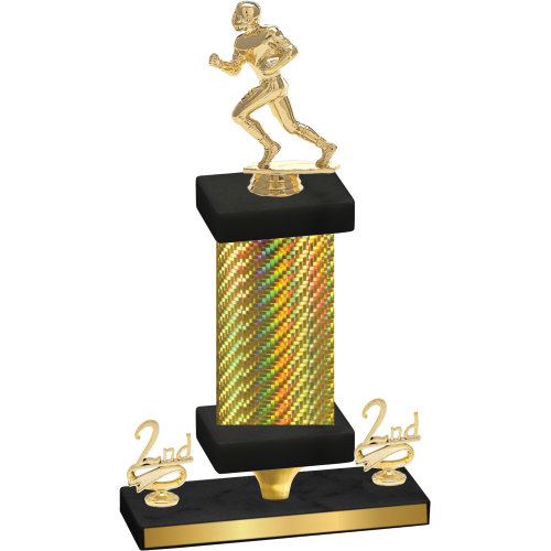 Premium Single Gold Carbon Fiber Second Place Football Trophy