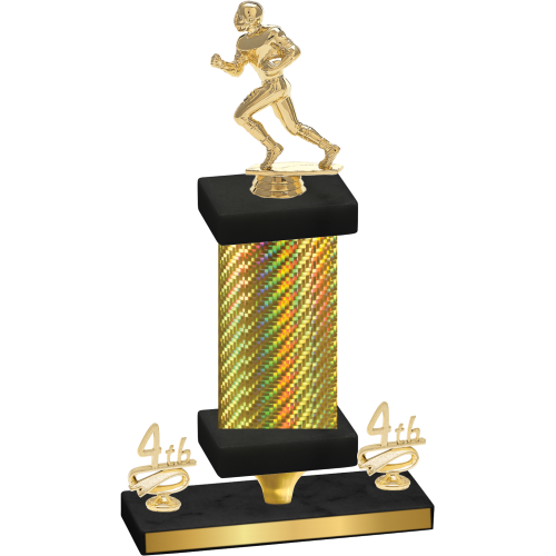 Premium Single Gold Carbon Fiber Fourth Place Football Trophy