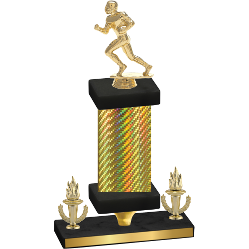 Premium Single Gold Carbon Fiber Victory Football Trophy
