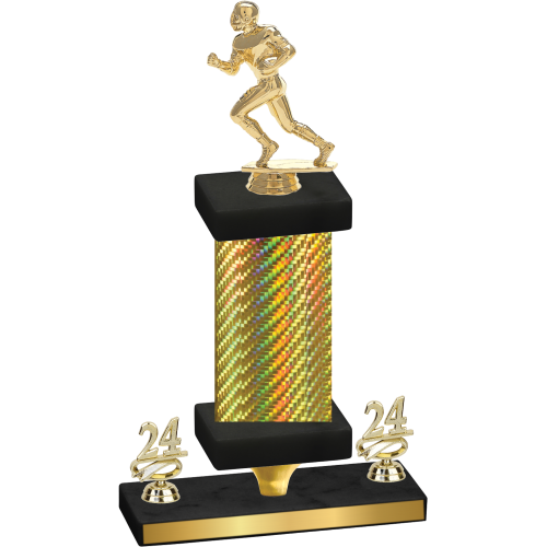 Premium Single Gold Carbon Fiber Year Football Trophy