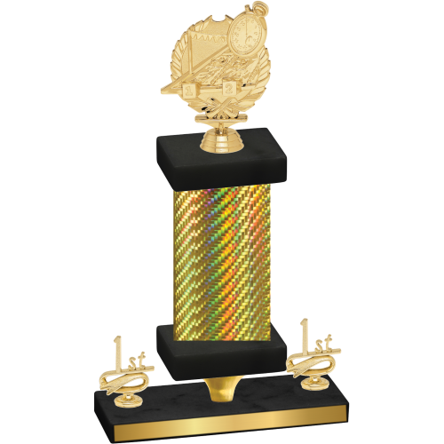 Premium Single Gold Carbon Fiber First Place Swimming Trophy