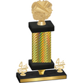 Premium Single Gold Carbon Fiber Fourth Place Cheerleading Trophy
