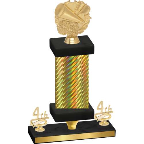 Premium Single Gold Carbon Fiber Fourth Place Cheerleading Trophy