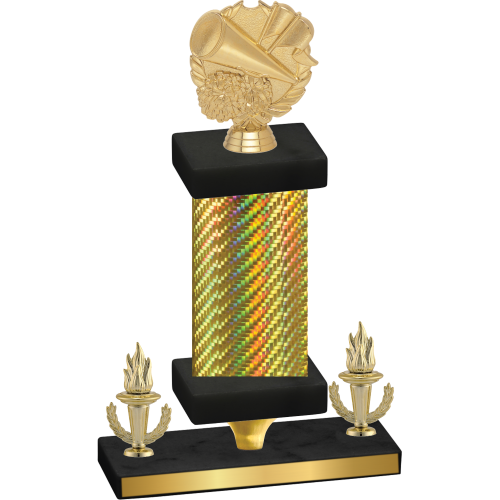 Premium Single Gold Carbon Fiber Victory Cheerleading Trophy