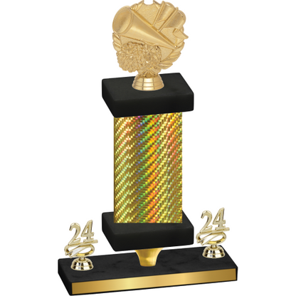 Premium Single Gold Carbon Fiber Year Cheerleading Trophy