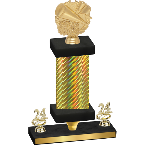 Premium Single Gold Carbon Fiber Year Cheerleading Trophy