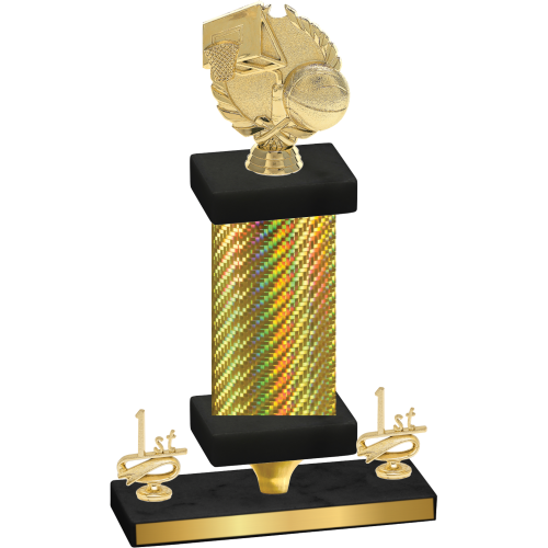 Premium Single Gold Carbon Fiber First Place Basketball Trophy