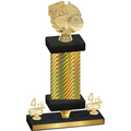 Premium Single Gold Carbon Fiber Fourth Place Basketball Trophy