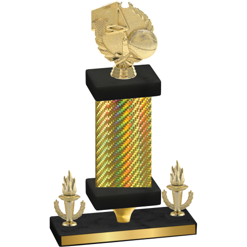 Premium Single Gold Carbon Fiber Victory Basketball Trophy