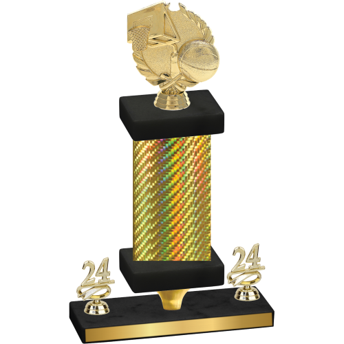 Premium Single Gold Carbon Fiber Year Basketball Trophy