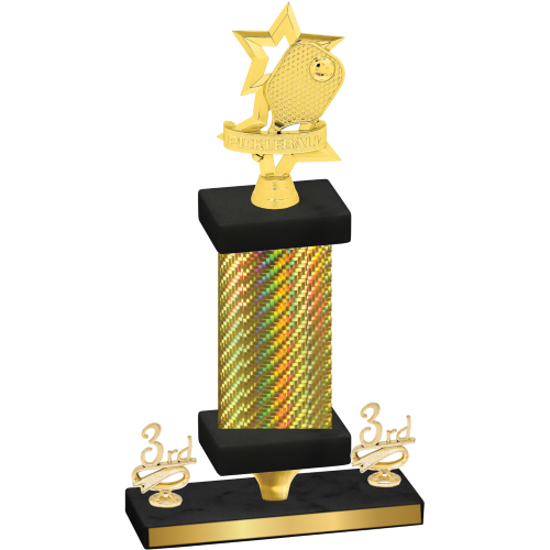 Premium Single Gold Carbon Fiber Third Place Pickleball Trophy