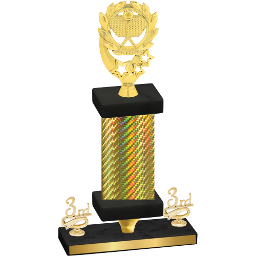 Premium Single Gold Carbon Fiber Third Place Pickleball Trophy