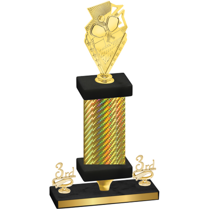 Premium Single Gold Carbon Fiber Third Place Pickleball Trophy