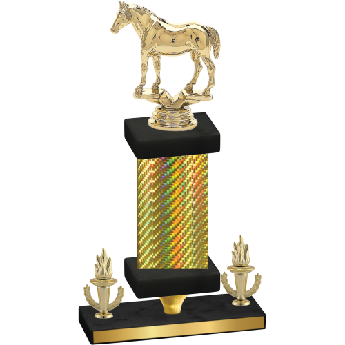 Premium Single Gold Carbon Fiber Victory Horses Trophy