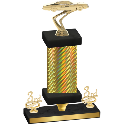 Premium Single Gold Carbon Fiber Third Place Cars Trophy