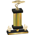 Premium Single Gold Carbon Fiber Fourth Place Cars Trophy