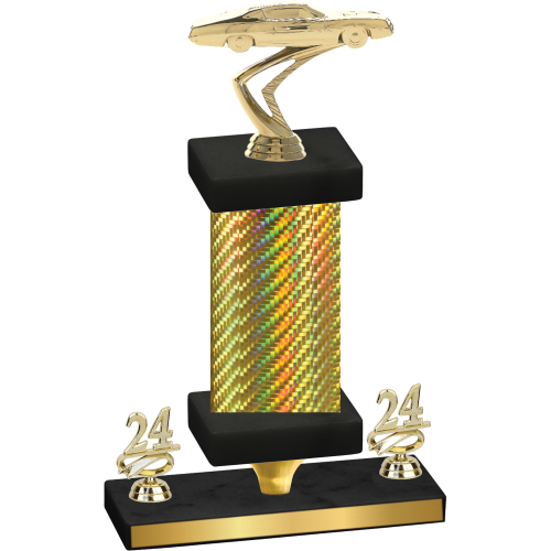 Premium Single Gold Carbon Fiber Year Cars Trophy