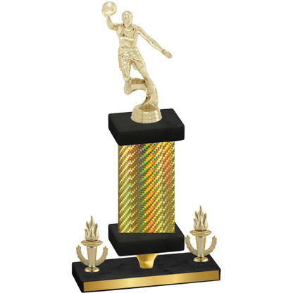Premium Single Gold Carbon Fiber Victory Basketball Trophy