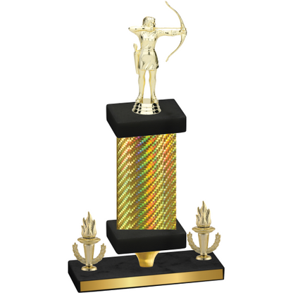 Premium Single Gold Carbon Fiber Victory Archery Trophy