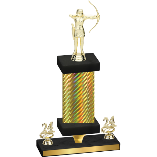 Premium Single Gold Carbon Fiber Year Archery Trophy