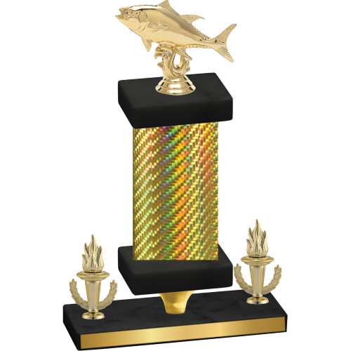 Premium Single Gold Carbon Fiber Victory Fishing Trophy