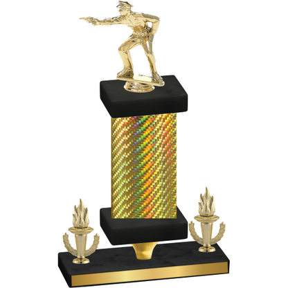 Premium Single Gold Carbon Fiber Victory Shooter Trophy