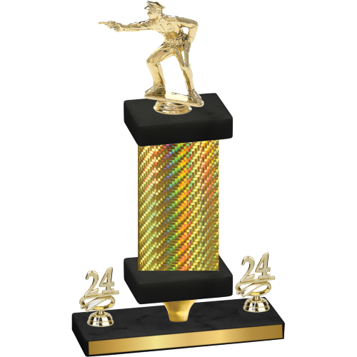 Premium Single Gold Carbon Fiber Year Shooter Trophy