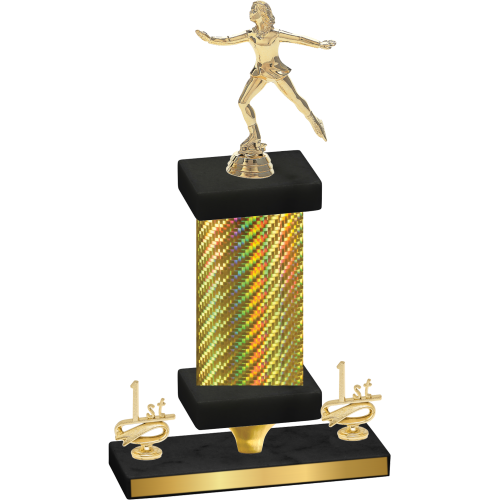 Premium Single Gold Carbon Fiber First Place Skater Trophy