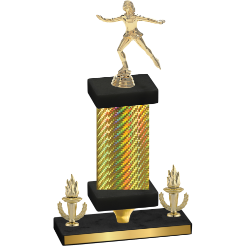 Premium Single Gold Carbon Fiber Victory Skater Trophy