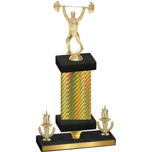 Premium Single Gold Carbon Fiber Victory Weights Trophy