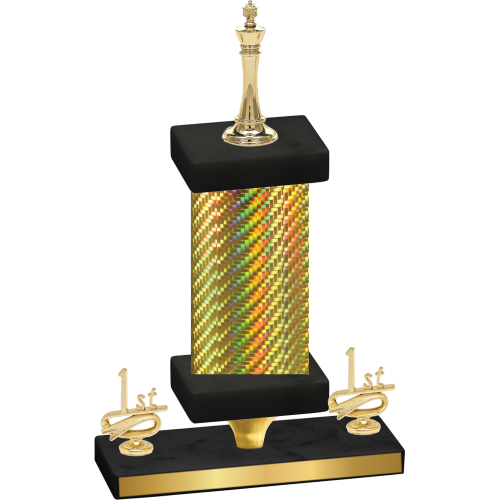 Premium Single Gold Carbon Fiber First Place Chess Trophy
