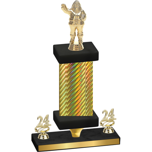 Premium Single Gold Carbon Fiber Year Holiday Trophy
