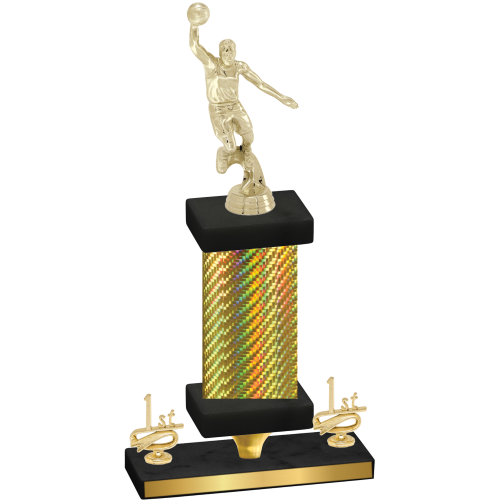 Premium Single Gold Carbon Fiber First Place Basketball Trophy
