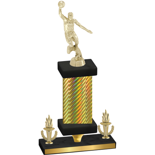 Premium Single Gold Carbon Fiber Victory Basketball Trophy