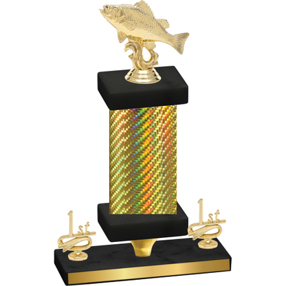 Premium Single Gold Carbon Fiber First Place Fishing Trophy