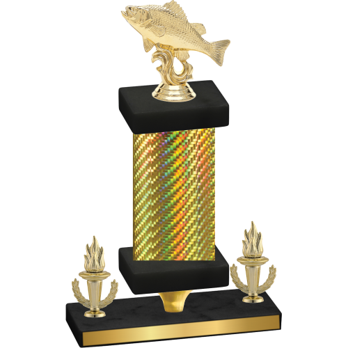 Premium Single Gold Carbon Fiber Victory Fishing Trophy