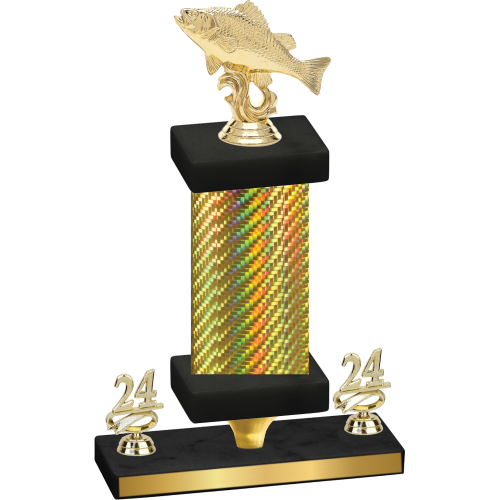 Premium Single Gold Carbon Fiber Year Fishing Trophy