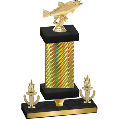 Premium Single Gold Carbon Fiber Victory Fishing Trophy