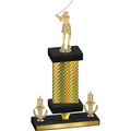 Premium Single Gold Carbon Fiber Victory Golf Trophy