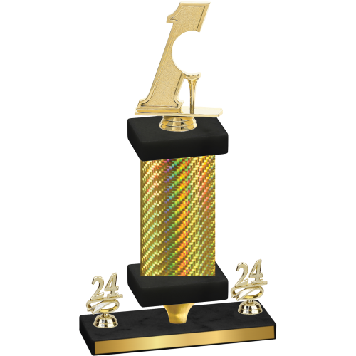 Premium Single Gold Carbon Fiber Year Golf Trophy