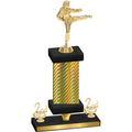 Premium Single Gold Carbon Fiber Second Place Karate Trophy