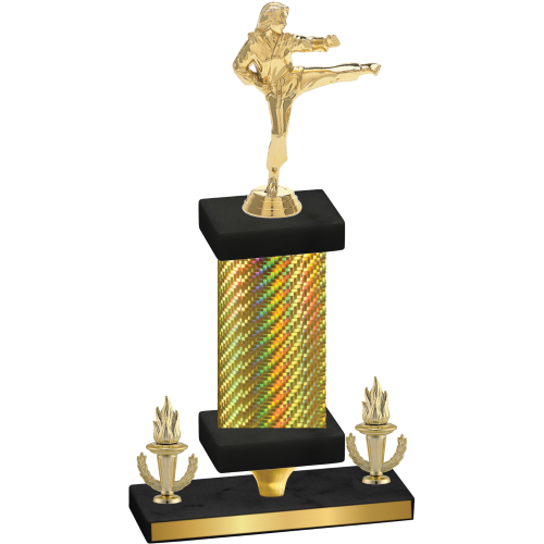 Premium Single Gold Carbon Fiber Victory Karate Trophy