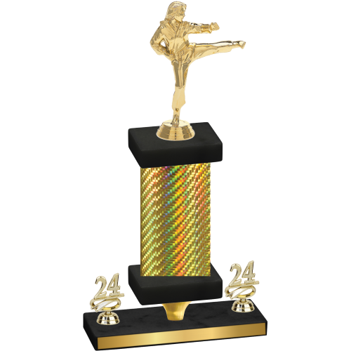 Premium Single Gold Carbon Fiber Year Karate Trophy