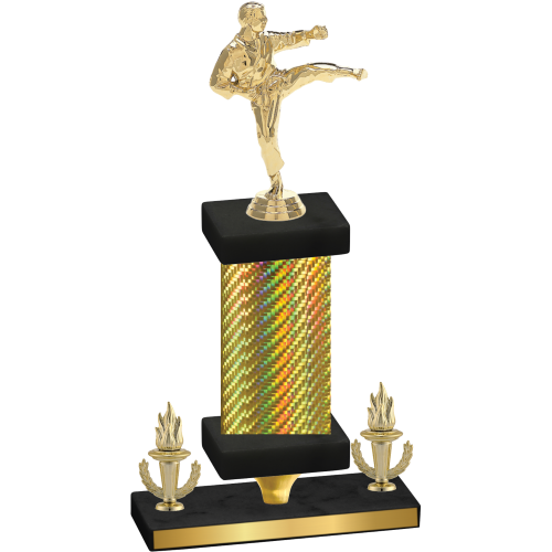 Premium Single Gold Carbon Fiber Victory Karate Trophy