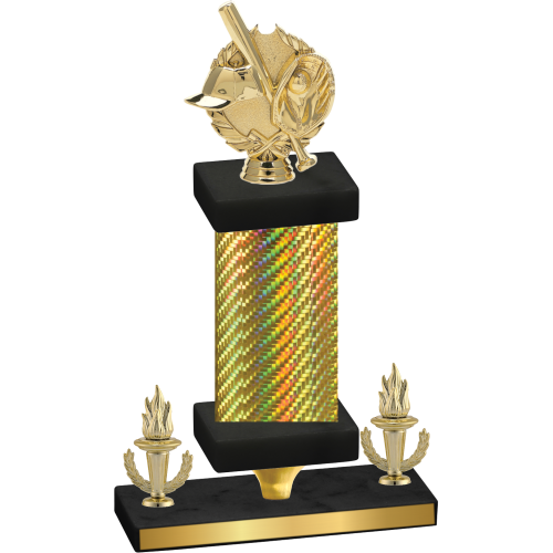 Premium Single Gold Carbon Fiber Victory Baseball Trophy