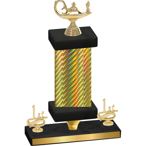 Premium Single Gold Carbon Fiber First Place Academics Trophy