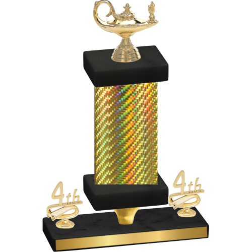Premium Single Gold Carbon Fiber Fourth Place Academics Trophy