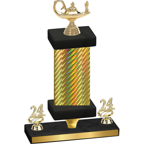 Premium Single Gold Carbon Fiber Year Academics Trophy