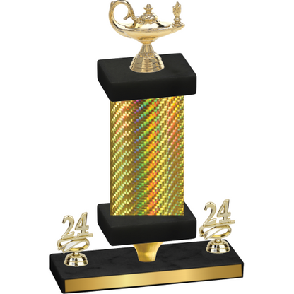 Premium Single Gold Carbon Fiber Year Academics Trophy