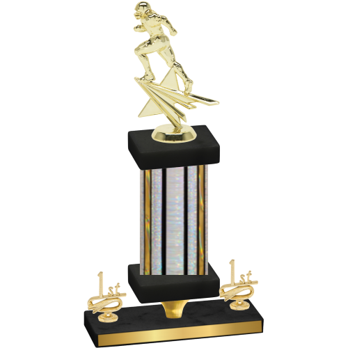 Premium Single Silver Glacier First Place Football Trophy